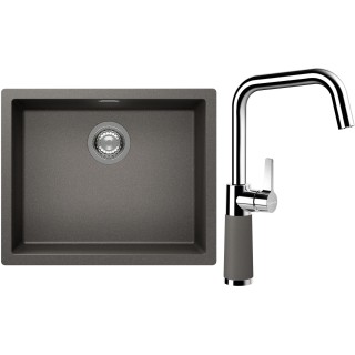 Set Schock S14-8 (dřez Kaia N-100L Silverstone + baterie SC-530 Silverstone)