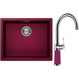 Set Schock S14-6 (dřez Kaia N-100L Berry + baterie SC-520 Berry)