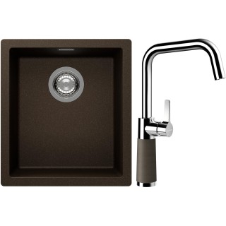 Set Schock S12-8 (dřez Kaia N-100S Bronze + baterie SC-530 Bronze)