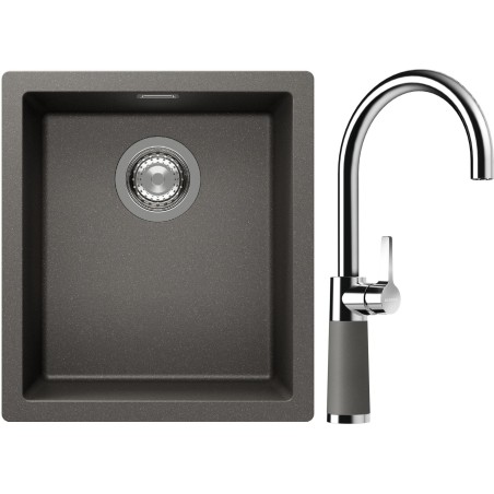 Set Schock S12-6 (dřez Kaia N-100S Silverstone + baterie SC-520 Silverstone)