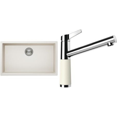 Set Schock S15-4 (dřez Kaia N-100XL Magnolia + baterie SC-510 Magnolia)