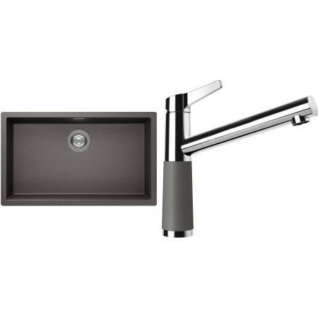 Set Schock S15-4 (dřez Kaia N-100XL Silverstone + baterie SC-510 Silverstone)