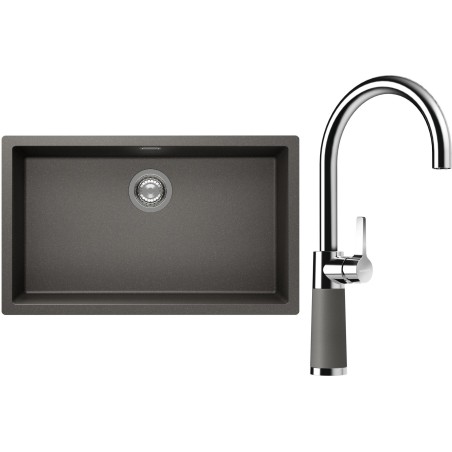 Set Schock S15-6 (dřez Kaia N-100XL Silverstone + baterie SC-520 Silverstone)