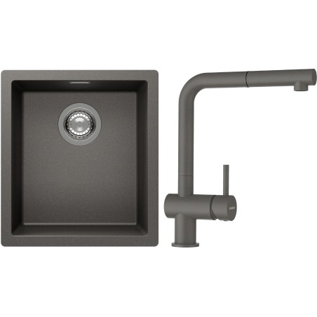 Set Schock S12-2 (dřez Kaia N-100S Silverstone + baterie Epos.120 Silverstone)