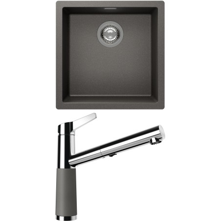 Set Schock S13-5 (dřez Kaia N-100 Silverstone + baterie SC-510.120 Silverstone)