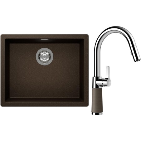 Set Schock S14-7 (dřez Kaia N-100L Bronze + baterie SC-520.120 Bronze)