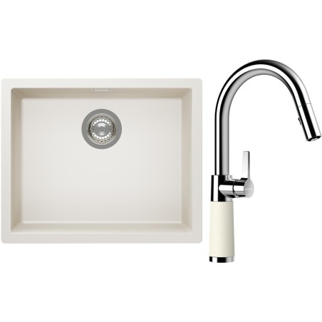 Set Schock S14-7 (dřez Kaia N-100L Magnolia + baterie SC-520.120 Magnolia)