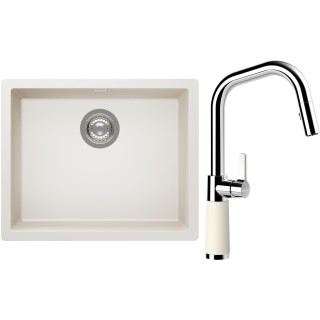 Set Schock S14-9 (dřez Kaia N-100L Magnolia + baterie SC-530.120 Magnolia)