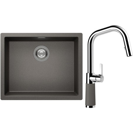 Set Schock S14-9 (dřez Kaia N-100L Silverstone + baterie SC-530.120 Silverstone)