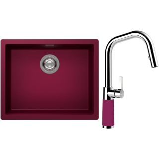 Set Schock S14-9 (dřez Kaia N-100L Berry + baterie SC-530.120 Berry)