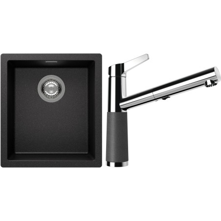 Set Schock S12-5 (dřez Kaia N-100S Stone + baterie SC-510.120 Stone)