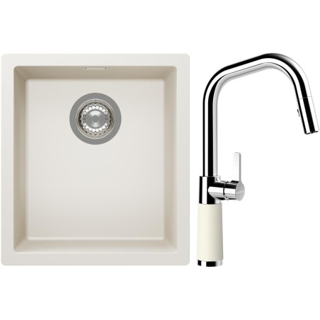 Set Schock S12-9 (dřez Kaia N-100S Magnolia + baterie SC-530.120 Magnolia)