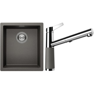 Set Schock S12-5 (dřez Kaia N-100S Silverstone + baterie SC-510.120 Silverstone)