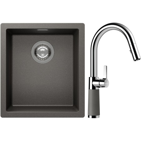 Set Schock S12-7 (dřez Kaia N-100S Silverstone + baterie SC-520.120 Silverstone)