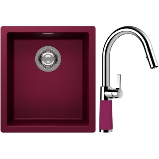 Set Schock S12-7 (dřez Kaia N-100S Berry + baterie SC-520.120 Berry)