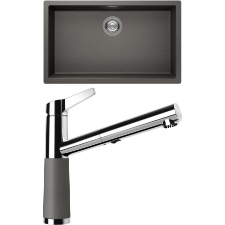 Set Schock S15-5 (dřez Kaia N-100XL Silverstone + baterie SC-510.120 Silverstone)