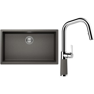 Set Schock S15-9 (dřez Kaia N-100XL Silverstone + baterie SC-530.120 Silverstone)