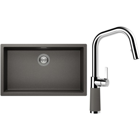 Set Schock S15-9 (dřez Kaia N-100XL Silverstone + baterie SC-530.120 Silverstone)