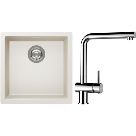 Set Schock S13-12 (dřez Kaia N-100 Magnolia + baterie Epos Chrom)