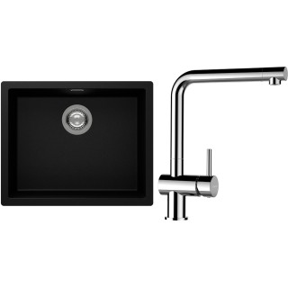 Set Schock S14-12 (dřez Kaia N-100L Puro + baterie Epos Chrom)