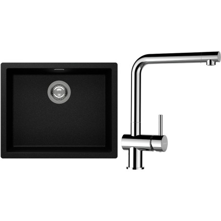 Set Schock S14-12 (dřez Kaia N-100L Magma + baterie Epos Chrom)