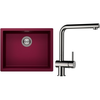 Set Schock S14-3 (dřez Kaia N-100L Berry + baterie Epos Nerezový vzhled)