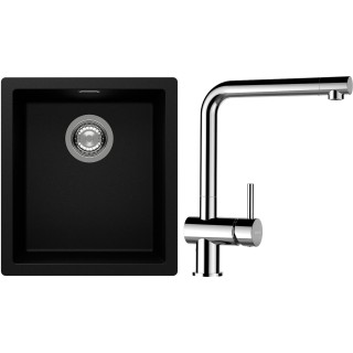 Set Schock S12-12 (dřez Kaia N-100S Puro + baterie Epos Chrom)