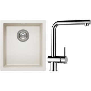 Set Schock S12-12 (dřez Kaia N-100S Magnolia + baterie Epos Chrom)