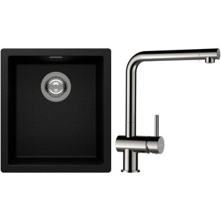 Set Schock S12-3 (dřez Kaia N-100S Magma + baterie Epos Nerezový vzhled)