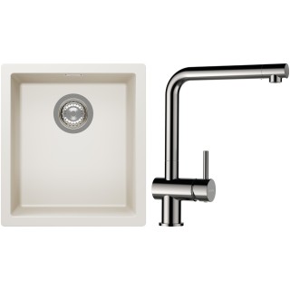 Set Schock S12-3 (dřez Kaia N-100S Magnolia + baterie Epos Nerezový vzhled)