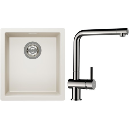 Set Schock S12-3 (dřez Kaia N-100S Magnolia + baterie Epos Nerezový vzhled)