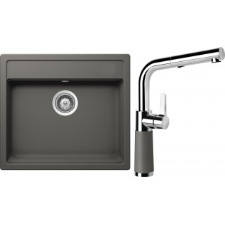 Set Schock S10-7 (dřez Mono N-100 Silverstone + baterie SC-540.120 Silverstone)