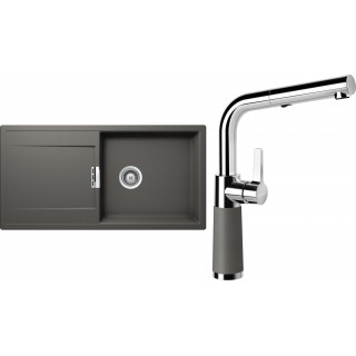 Set Schock S9-7 (dřez Mono D-100L Silverstone + baterie SC-540.120 Silverstone)