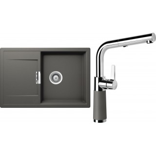 Set Schock S7-7 (dřez Mono D-100 Silverstone + baterie SC-540.120 Silverstone)