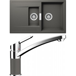 Set Schock S8-3 (dřez Mono D-150 Silverstone + baterie SC-90 Silverstone)