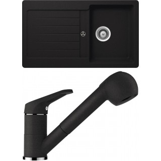 Set Schock 83-21 (dřez Typos D-100 Onyx + baterie Cosmo.120 Onyx)