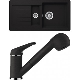 Set Schock 87-21 (dřez Typos D-150S Onyx + baterie Cosmo.120 Onyx)