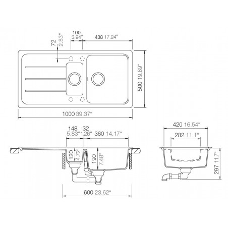 Kuchyňský dřez Schock Formhaus D-150L Asphalt, horní montáž