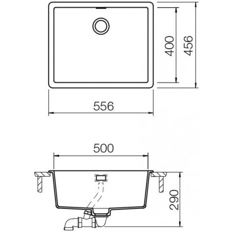 Kuchyňský dřez Schock Greenwich N-100L Silverstone, spodní montáž