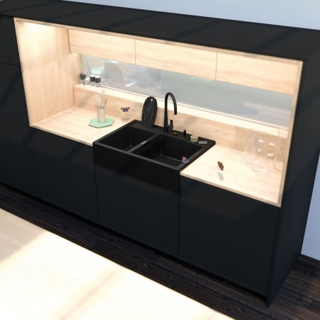 Kuchyňský dřez Schock Kallio M-175 Night, horní montáž