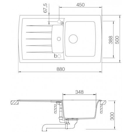 Kuchyňský dřez Schock Lotus D-100 Magma, horní montáž