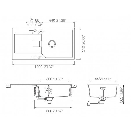 Kuchyňský dřez Schock Manhattan D-100L Onyx, spodní montáž