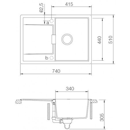 Kuchyňský dřez Schock Mono D-100S Silverstone, horní montáž