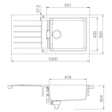 Kuchyňský dřez Schock Signus D-100L Bronze, montáž do roviny