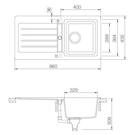 Kuchyňský dřez Schock Typos D-100S Asphalt, spodní montáž