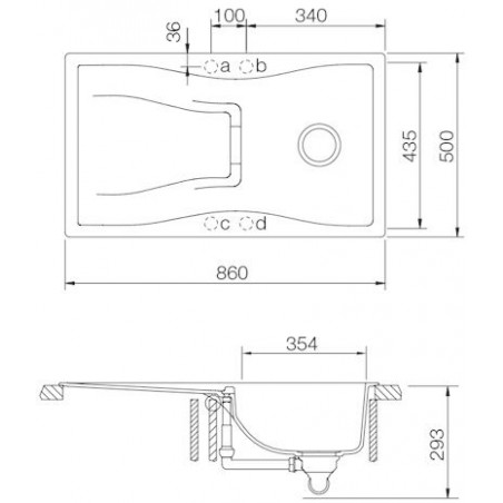 Kuchyňský dřez Schock Waterfall D-100 Silverstone, spodní montáž