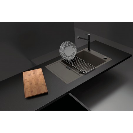 Kuchyňský dřez Schock Mono D-100XS Magma + krájecí deska a mřížka, horní montáž