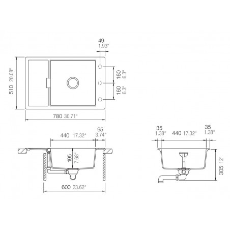 Kuchyňský dřez Schock Mono D-100XS Polaris + krájecí deska a mřížka, horní montáž
