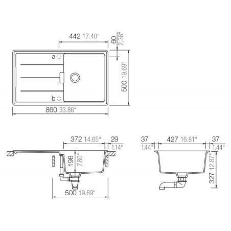 Kuchyňský dřez Schock Tia D-100 Puro + sada misek, spodní montáž