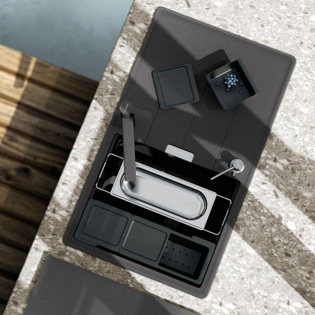 Kuchyňský dřez Schock Tia D-100 Stone + sada misek, horní montáž